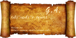 Gáspár Anett névjegykártya